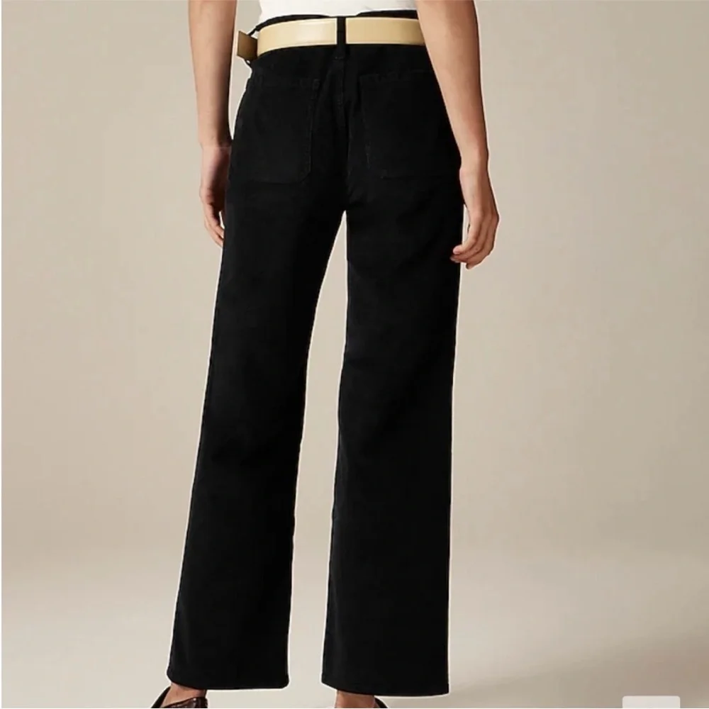 J Crew Slim Wide Leg Stretch Black Corduroy Sailor CC444 Size 23 NEW Kidsc L/XL